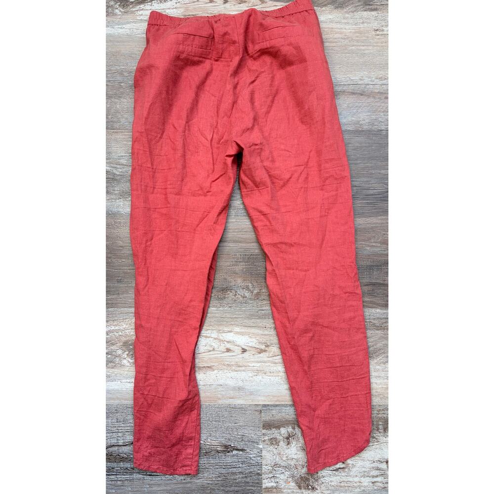 Marine Layer Allison Hemp Pants Size X Small coral Pull On Casual Crop Pockets
